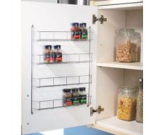 Top Home Solutions Étagère à épices Fixation arrière de porte 4 niveaux