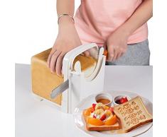 Trancheuse à pain dotée dun guide de coupe - Matériau ABS respectueux de l’environnement - Blanc