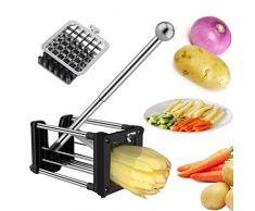 Coupe Frites, Laxus Coupe-frites Lames acier inoxydable et Légumes, Jeu de Deux Lames pour Plus de Choix dans la Taille des Frites Fines ou Moyennes
