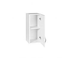 Meuble de cuisine haut DINA 30 cm 1 porte avec moulures blanches
