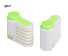 JUNSHUO Lot de 2 trancheuses à gâteau,coupe toast,5 Couches réglable trancheuse à pain de Gâteau DIY pour la Cuisine Accessoire de Cuisson (Vert)