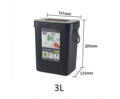 FNB 3 / 5L Poubelle Cuisine Armoire Porte Suspendue Poubelle Poubelle Poubelle Murale Salle De Bains Poubelle Poubelle Seau Déchets De Stockage, Noir 3L