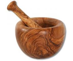 VolkskunstShop Mortier en bois d'olivier Diamètre 12 cm