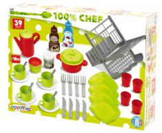 Jouets Ecoiffier - 2619 - Accessoires de dînette 100 % Chef - 39 pièces - Dès 18 mois - Fabriqués en France