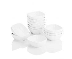 MALACASA Série Ramekin Dish, 12pcs Ramequin Moule à Soufflé Bol Dessert Porcelaine 4/10 * 10 * 3.5cm