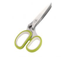 Mari Life - 5 Lame herbe Ciseaux dherbes de cuisine, EN ACIER INOXYDABLE avec poignée antidérapante et propre Peigne Coque