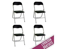 Lot de 4 chaises pliantes Spoon Noires