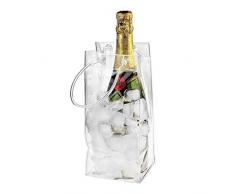 SOWLFE Réfrigérateur portatif de Bouteille de Champagne de vin de Seau à Glace de Sac de Glace de PVC Transparent Transparent écologique avec la poignée de Transport étanche 25 11CM