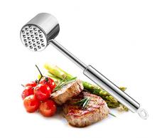 Haolgo Attendrisseur à Viande, Marteau Attendrisseur à Viande Acier Inoxydable, Double-côté Outil de Marteau de Viande pour la Cuisine, Multifonction Robot de Cuisine Viande