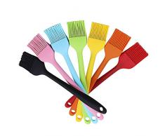 Schneespitze 7 Pièces Pinceau de Cuisson,Pinceaux de Cuisine,Pinceaux Pâtisserie en Silicone,Cuisine en Silicone Gâteau Pinceaux Résistant Haute Température pour Cuisine,Barbecue, Desserts
