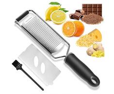 Zesteur Agrumes Professionnel, Conception Améliorée Zesteur, Couteau Zesteur Citron Râpe Pro pour Fromage Parmesan Citron Gingembre Ail Noix de Muscade Chocolat Légumes Et Fruits