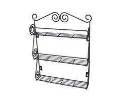 Exzact Étagère à Herbes et épices à 3 Niveaux - Organisateur détagère de Cuisine pour Pots Économie despace - Montage Mural ou Montage sur Porte darmoire (Fixations incluses)