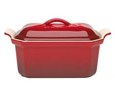 Le Creuset, Terrine Rectangulaire, Avec Presse, 16 x 11 cm, Céramique, Cerise