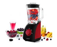 Aigostar Pomegranate 30JDF – Mixeur blender multifonction sans BPA. 750 W et deux vitesses, fonction glace pilée. Jarre en verre de 1,5 litres et 4 lames en acier inoxydable de qualité alimentaire.