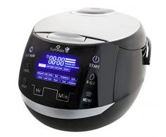 Yum Asia Sakura Cuiseur à riz avec bol en céramique et Micom Fuzzy Logic (YUM-EN15) 6 fonctions de cuisson au riz, 6 fonctions multicuiseurs, écran LED Motouch (1,5 litre) 220-240V (Noir et argent)