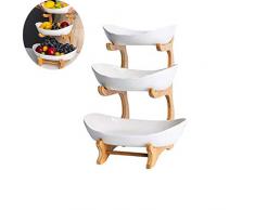 JUNGEN Grande Corbeille a Fruits 3 etages Fruit fêtes Plat en La céramique Panier A Fruits Plateaux De Service pour Gâteaux Fruits Dessert Collation Sushi