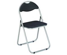 Haku Möbel 44704 Lot de 6 Chaises Pliantes Métal Aluminium/Noir