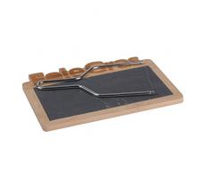 Urban living Plateau à Foie Gras avec Lyre - 25 x 18,5 cm - Bambou et Ardoise