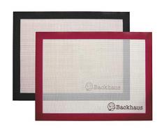 BACKHAUS ® Tapis de Cuisson Anti-Adhérent en Silicone et Fibre de Verre [Lot de 2], Feuille de Cuisson et Pâtisserie de Standard Restauration