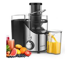 EASEHOLD Centrifugeuse Fruits et Légumes 400W Extracteur de Jus Electrique 2 Vitesses en Acier Inoxydable avec Récipient à Jus Pulpe Nettoyage Facile sans BPA pour Cuisine Maison