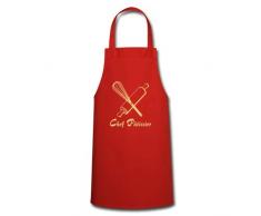 Spreadshirt Chef Pâtissier Rouleau À Pâtisserie Tablier, rouge