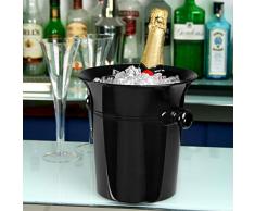 bar@drinkstuff Seau à glace en acrylique noir 1 bouteille , avec poignée
