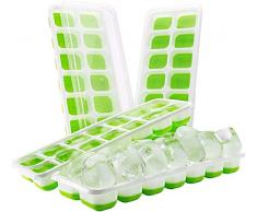 TOPELEK (4 paquets) Bac à glaçons en Silicone 14 Blocs Glaçons pour whisky, cocktails, boissons, sans BPA, LFGB, Vert