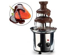 MonsterCadeaux - Fontaine à Chocolat électrique - Fondue au Chocolat sous Forme de Fontaine - 3 étages - pour fêtes danniversaires, Mariages ou Noël