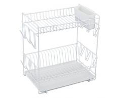 Sauvic 88980 Égouttoir à Vaisselle plastifié Blanc-Grand