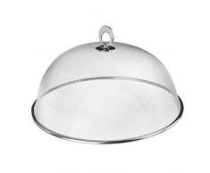 Fablcrew Cloche Alimentaire INOX,Acier Inoxydable,Anti-Insectes,Cloche Alimentaire Fruits Ronde en Maille Métallique 30CM