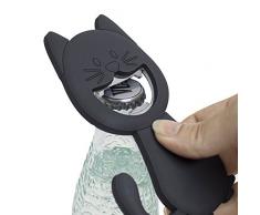 Balvi décapsuleur Katy Couleur Gris foncé en Forme de Chat Magnétique Plastique PVC/métal