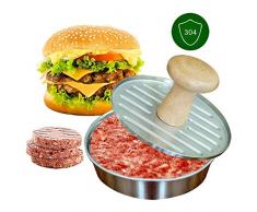 Yxp Presse Steak Haché 304 en Acier Inoxydable Moule Steak Haché Outil De Cuisine De Cuisine Antiadhésifs, Burger Quizz Acier, Facile À Nettoyer Et Robuste,Argent