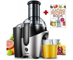 Centrifugeuse Extracteur de Jus, Aicok Ovale de Haute Qualité Extracteur de Jus avec 75MM Large Bouche, Centrifugeuse Fruits et Legumes en acier Inoxydable à Deux Vitesses avec une Bouche Anti-goutte