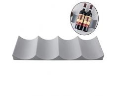 Gurxi Présentoir à Champagne de Style Européen Casier à Vin Antidérapant de Style Européen Porte-Bouteilles en Plastique pour Cuisine Comptoir Garde-Manger Réfrigérateur 1 Article (Gris)