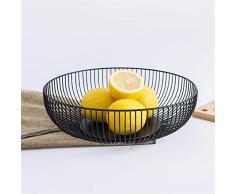 DMAR 28 * 7.5cm Porte-Fruits en Métal, Panier De Fruits en Fil Métallique, Noir Rangement pour Le Pain De Collation Aux Légumes