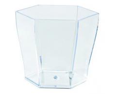 Lot de 24 verrines mises en bouche plastique héxagonale 5.5 cl