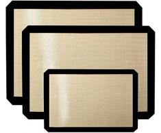 AVANA Lot de 3 tapis de cuisson en silicone antiadhésif et anti-adhésif en silicone