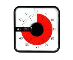 19 cm Minuteur à rebours, minuteur visuel, minuteur dexamen, minuteur de cuisine, pour enfants et adultes,salle de classe, devoirs, jeux, cuisine, bureau, réunions, bureau, réunions, noir