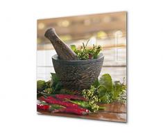 Concept Crystal Elégant antiprojections Verre sécurité - Antiprojections Cuisine Verre - Fond de paroi BS01 Série Herbes: Herbes de mortier