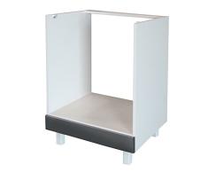Berlioz Creations CF6BG Meuble Bas de Cuisine avec Four Gris Haute Brillance 60 cm