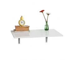 SoBuy® FWT21-W Table Murale Rabattable en Bois Table de Cuisine Table Enfant L60×P40cm –Blanc