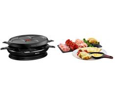 TEFAL Storeinn 2-en-1 Appareil à Raclette Crêpparty Rangements Intégrés Revêtement Antiadhésif Powerglide Compatible Lave-Vaisselle 8 plaques 1050 W RE320812