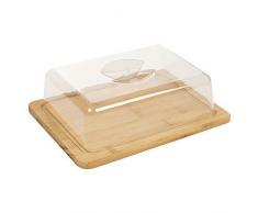 EG Homewares Bambou Plateau À Fromage & Acrylique Housse Portion Stockage Plateau Plateau en Bois Display