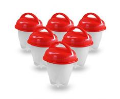 Easy Eggs-Cuit Oeufs Dur Sans Coquille Egg Cooker Oeuf Silicone Pocheuse Cuisson Oeuf Moules Anti-AdhéSif RéCipient Cuiseur Vapeur Faire Bouillir Oeufs