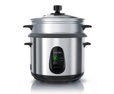Arendo - Cuiseur vapeur de riz en acier inoxydable - fonction de cuisson à vapeur comprise - capacité 1,0 l - fonction de maintien de température