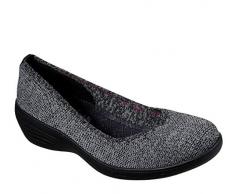 Skechers Kiss Canoodle Écumoire à enfiler pour femme, Noir (noir/charbon), 39 EU