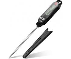Thermomètre de Cuisine, Digital Thermomètre de Cuisson, Thermometre à Viande, Longue Sonde Instantanée LCD Ecran Thermomètre pour Patisserie, BBQ, Steak, Lait