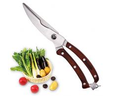 Ciseaux de cuisine, Ciseaux Multi-usages Pour Tâches de Cuisine Intensives, Ciseaux De Cuisine Ultra-Résistants, service Multifonctionnel pour Poulet, Poisson, Viande, Herbes et Barbecue (Bois)