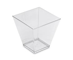 GUILLIN - MOULIPACK VERINE120C SACHET DE 50 Verrine de Forme Pyramidale 12Cl, PolystyrÃ¨ne, Transparent, 5,9 x 5,9 x 5,6 cm