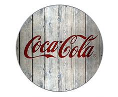 WENKO 53950100 Dessous-de-plat Coca-Cola Wood, Multicolore, Verre trempé, 20 cm